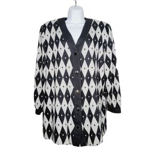 Vintage Leslie Fay Argyle Pattern Cardigan